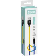 Кабель COLORWAY USB-Type-C (National) 2.4А 1 м Blue/Yelow (CW-CBUC052-BLY)