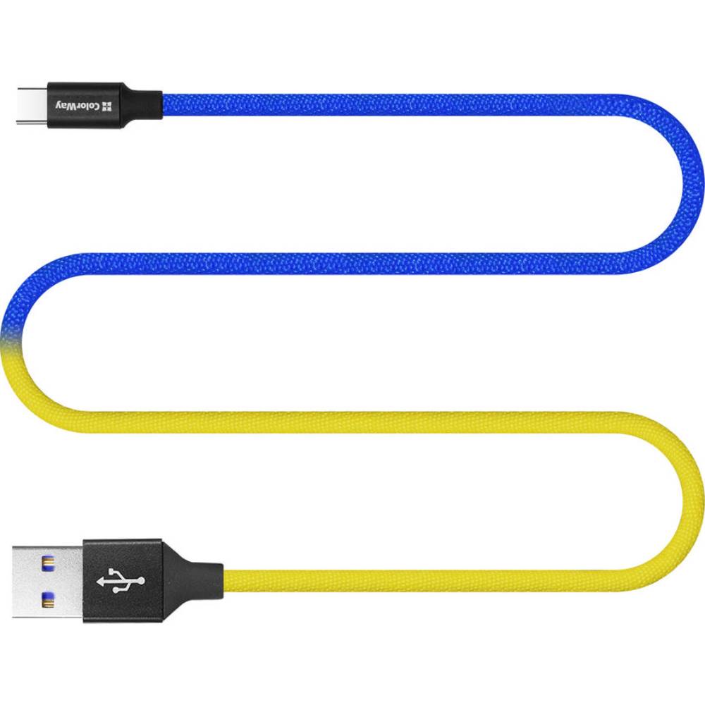 Кабель COLORWAY USB-Type-C (National) 2.4А 1 м Blue/Yelow (CW-CBUC052-BLY) Кабель COLORWAY USB-Type-C (National) 2.4А 1 м Blue/Yelow (CW-CBUC052-BLY)