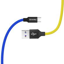 Кабель COLORWAY USB-Type-C (National) 2.4А 1 м Blue/Yelow (CW-CBUC052-BLY)