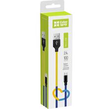 Кабель COLORWAY USB - Micro-USB (National) 2.4А 1 м Blue/Yelow (CW-CBUM052-BLY)
