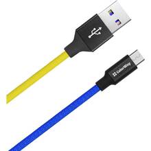 Кабель COLORWAY USB - Micro-USB (National) 2.4А 1 м Blue/Yelow (CW-CBUM052-BLY)