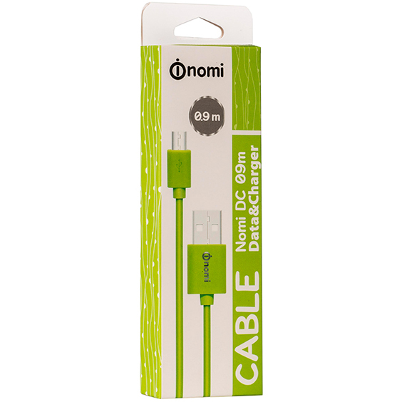 Кабель NOMI DC 09m USB - microUSB 0.9 м зелений Тип USB - micro-USB