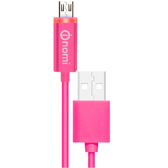 Кабель NOMI DCL 10m USB - microUSB 1м рожевий