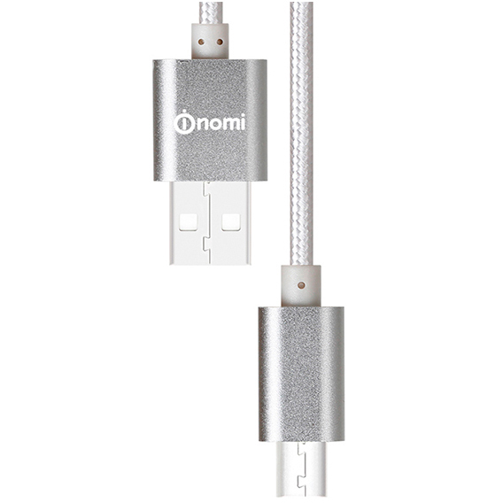 Кабель NOMI DCM 10m USB - microUSB 1м сріблястий