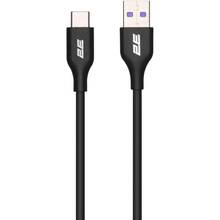 Кабель 2E USB-A - USB-C 1м Glow Black (2E-CCAC-BL)