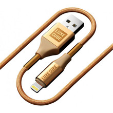 Кабель LUXE CUBE Armored USB - Lightning 1 м Gold (8886668670012)