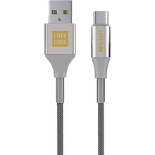 Кабель LUXE CUBE Armored USB - USB Type-C 1 м Grey (8886668688949)