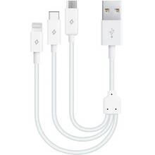 Кабель TTEC MiniCable Trio USB - Lightning/microUSB/USB-C 0.3м White (2DK13)