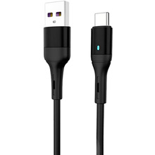 Кабель SKYDOLPHIN S06T LED Smart Power USB - USB Type-C 1 м Black (USB-000557)