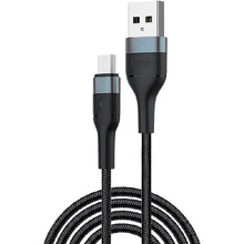 Кабель FONENG X51 1M Spiral Braided USB - micro-USB 3A 1 м Black (X51-CA-MU)