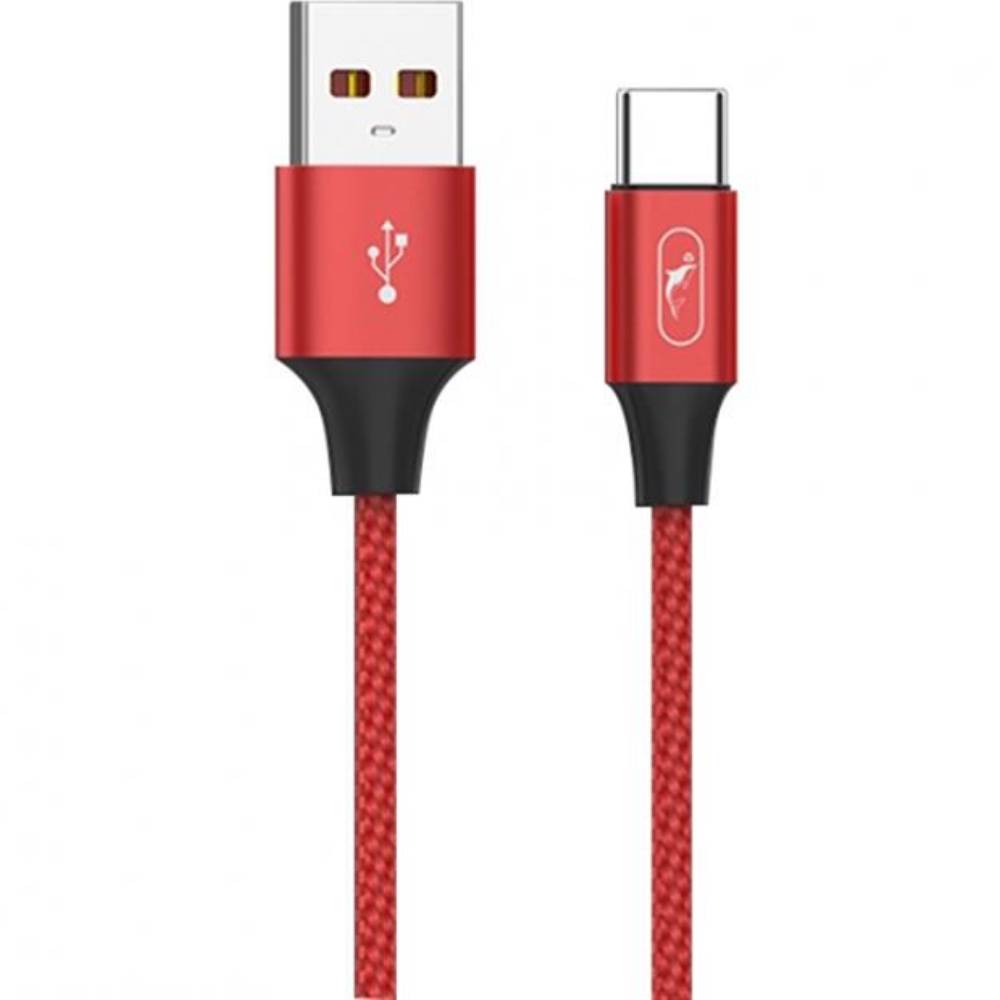 Кабель SKYDOLPHIN S55T Neylon USB - Type-C 1 м Red (USB-000437)