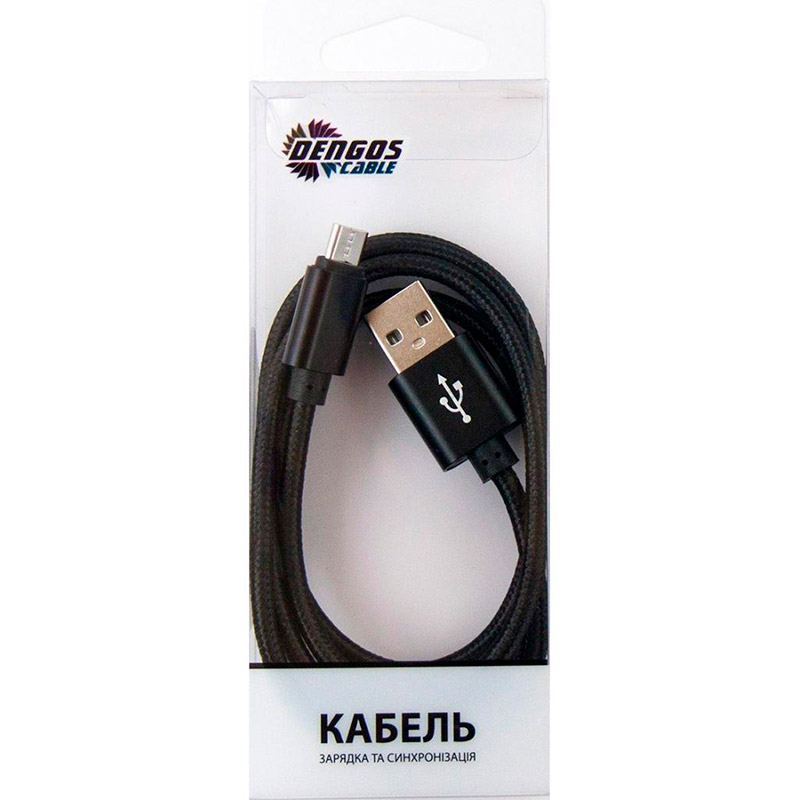 Кабель DENGOS Micro-USB - USB 3A 1 м Black (NTK-M-MT-BLACK) Длина 1