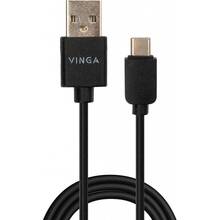 Кабель VINGA USB 2.0 AM to Type-C 1.0m 3A PVC Вlack (VCPUSBTC3ABK)