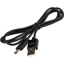 Кабель VINGA USB 2.0 AM to Type-C 1.0m 3A PVC Вlack (VCPUSBTC3ABK)