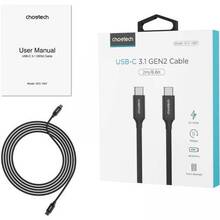 Кабель CHOETECH Type-C - Type-C USB 3.1 GEN 2 2 м (XCC-1007-V2-BK)