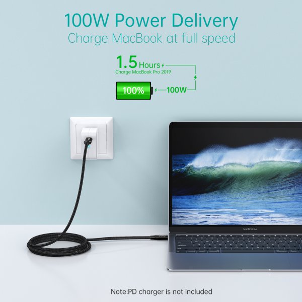 Фото Кабель CHOETECH Type-C - Type-C USB 3.1 GEN 2 2 м (XCC-1007-V2-BK)