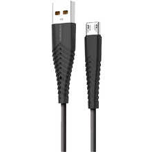 Кабель DENMEN D19V Silicone USB - Micro USB 2.4A 1 м Black (DM-D19V-BK)