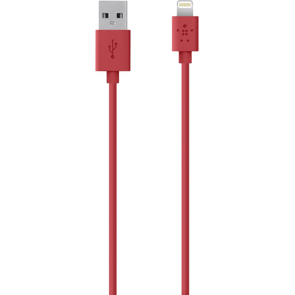 Кабель BELKIN Lightning sync cable 1.2 м, Red (F8J023bt04-RED)