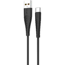 Кабель DENMEN D19T Silicone USB - USB Type-C 2.4A 1м Black (DM-D19T-BK)