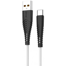 Кабель DENMEN D19T Silicone USB - USB Type-C 2.4A 1 м White (DM-D19T-WH)