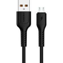 Кабель DENMEN D42V Silicone USB - Micro USB 2.4A 1 м Black (DM-D42V-BK)