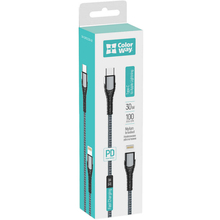 Комплект кабелей COLORWAY USB-C-Lightning 30W 1м + 2м Grey (CW-CBPDCL033-GR/CBPDCL036)