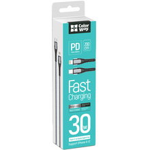 Комплект кабелей COLORWAY USB-C-Lightning 30W 1м + 2м Grey (CW-CBPDCL033-GR/CBPDCL036)