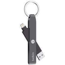 Кабель BELKIN Lightning charge KEYCHAIN Gray (F8J172btGRY)