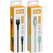 Комплект кабелів COLORWAY USB-Lightning 1м Black + USB-Lightning 1м Mint (CW-CBUL045-BK/CBUL004-MT)