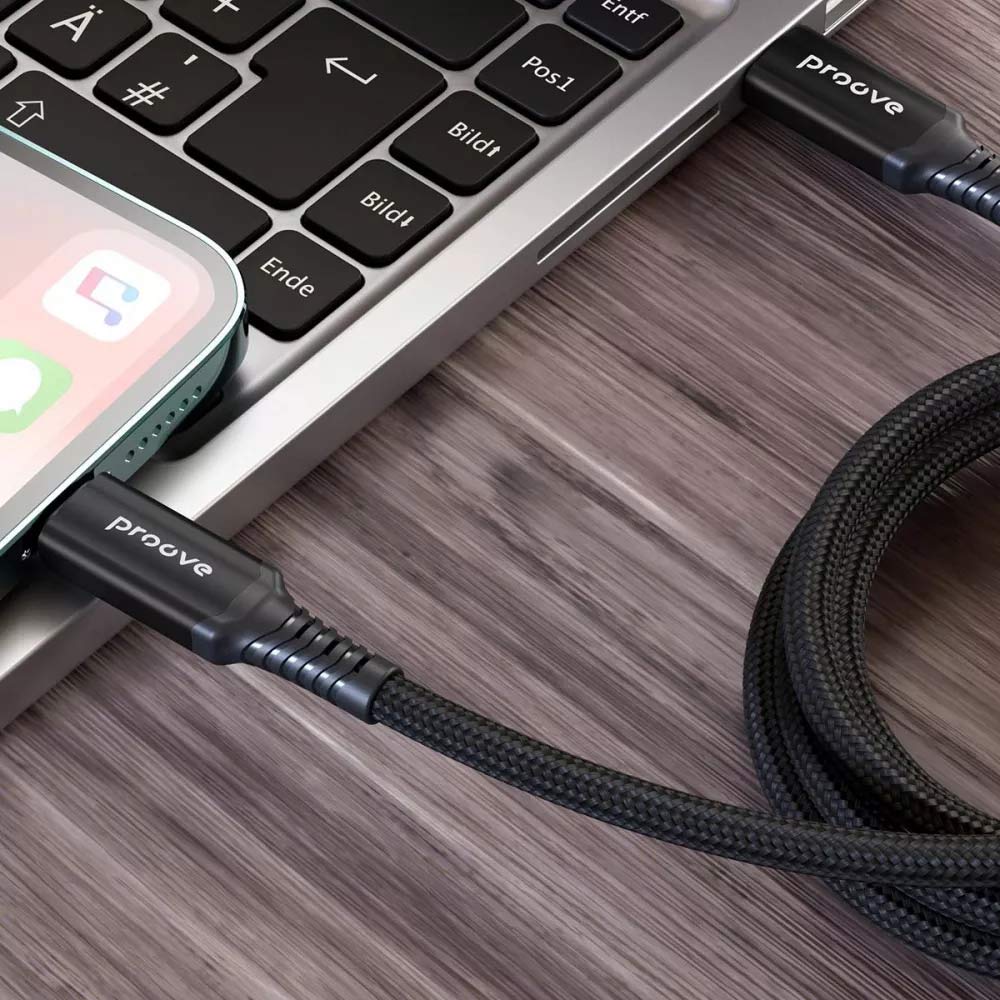 Кабель PROOVE Speed Line Type-C to Type С 240W USB 4.0 1m Black (55770) Длина 1