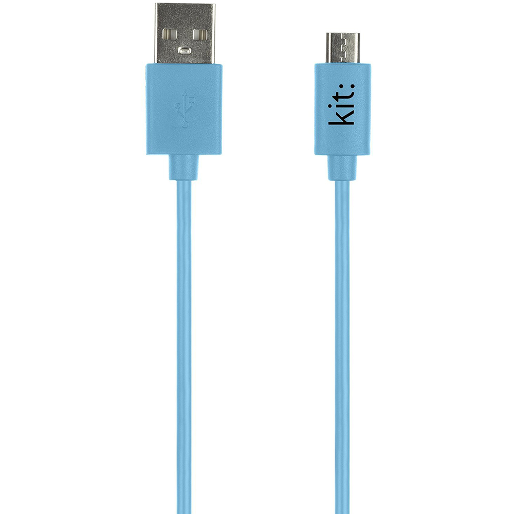 Кабель Kit USB 2.0, Micro USB data/charge cable Blue (8600USBDATBLKT)