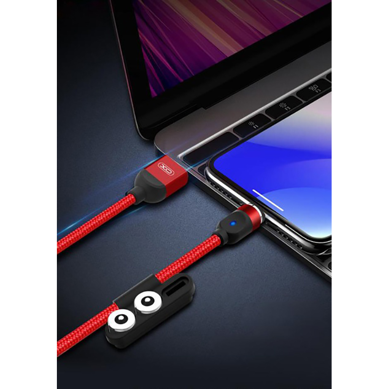 Фото 4 Кабель XO NB128 3-в-1 USB Type-A для Lightning USB Type-C micro-USB 1 м Red (XO-NB128-RD)