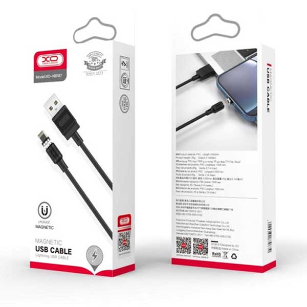 Кабель XO USB A - Lightning 2.1A 1m Black (NB187) Довжина 1