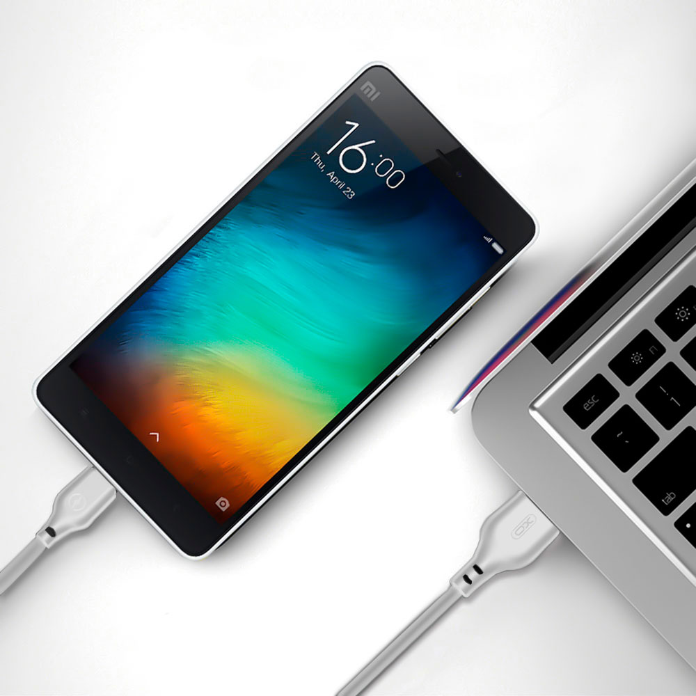 Кабель XO NB103 USB - USB Type-C 1 м White (NB103- USB C-1m) Подсветка False