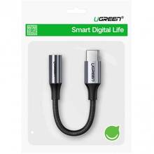 Перехідник UGREEN UGREEN AV161 USB Type-C для 3.5mm Aluminum Shell 10cm Space Gray 80154 (90402018)