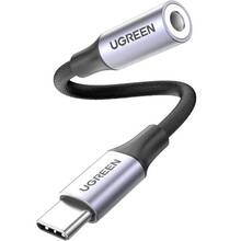 Переходник UGREEN UGREEN AV161 USB Type-C to 3.5mm Aluminum Shell 10cm Space Gray 80154 (90402018)