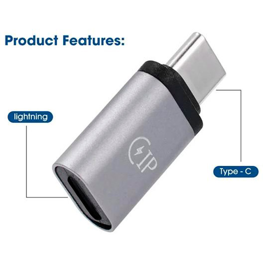Адаптер XOKO AC-027 USB Type-C - Lightning Grey (AC-027) Підсвітка False