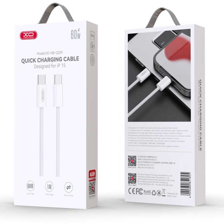 Внешний вид Кабель XO USB Type-C-Type-C NB-Q259 60W White (XO-NB-Q259-WH)
