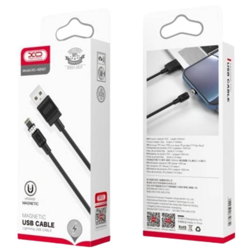 Кабель XO USB A - Lightning NB187 2.1A 1m White (NB187-Lightning white) Довжина 1