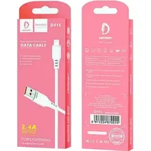 Кабель DENMEN D01L Silicone Lightning 1м White (DM-D01L-WH)