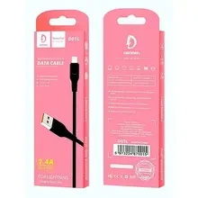 Кабель DENMEN D01L Silicone Lightning 1м Black (DM-D01L-BK)