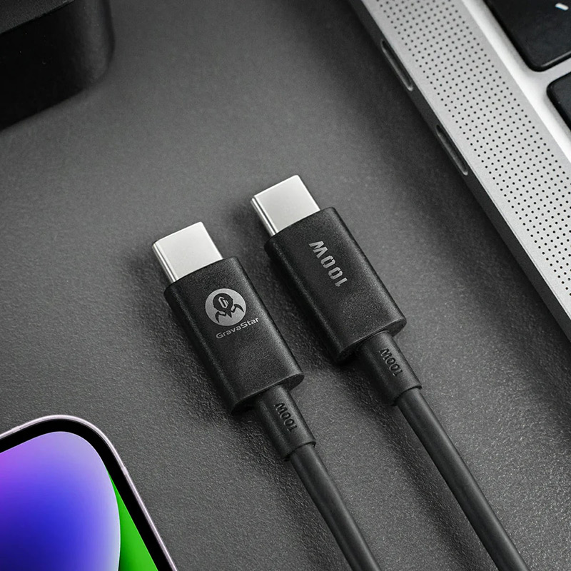 Фото 3 Кабель GRAVASTAR USB-C - USB-C 1.5 м Type-C 100w Black (GRAVASTARTC_BLK)