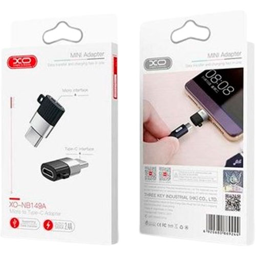 Фото 3 Адаптер XO NB149B MicroUSB - Lightning Black (XO-NB149B-BK)