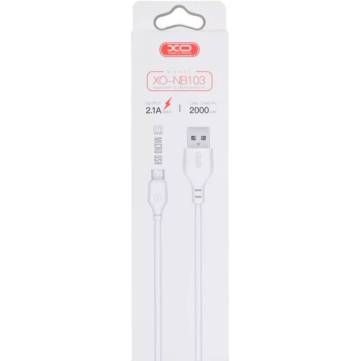 Кабель XO NB103 USB-microUSB 2.1A 2m White (NB103-M2-WH) Тип USB - micro-USB