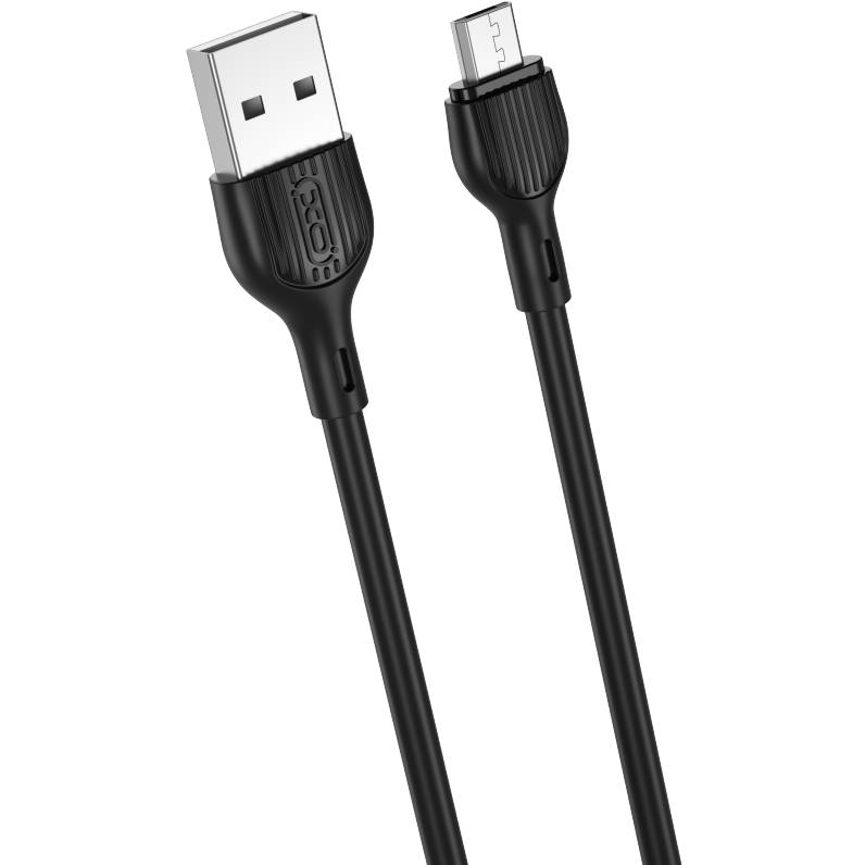 Кабель XO NB200 USB-microUSB 2.1A 1m Black (NB200-M-BK)