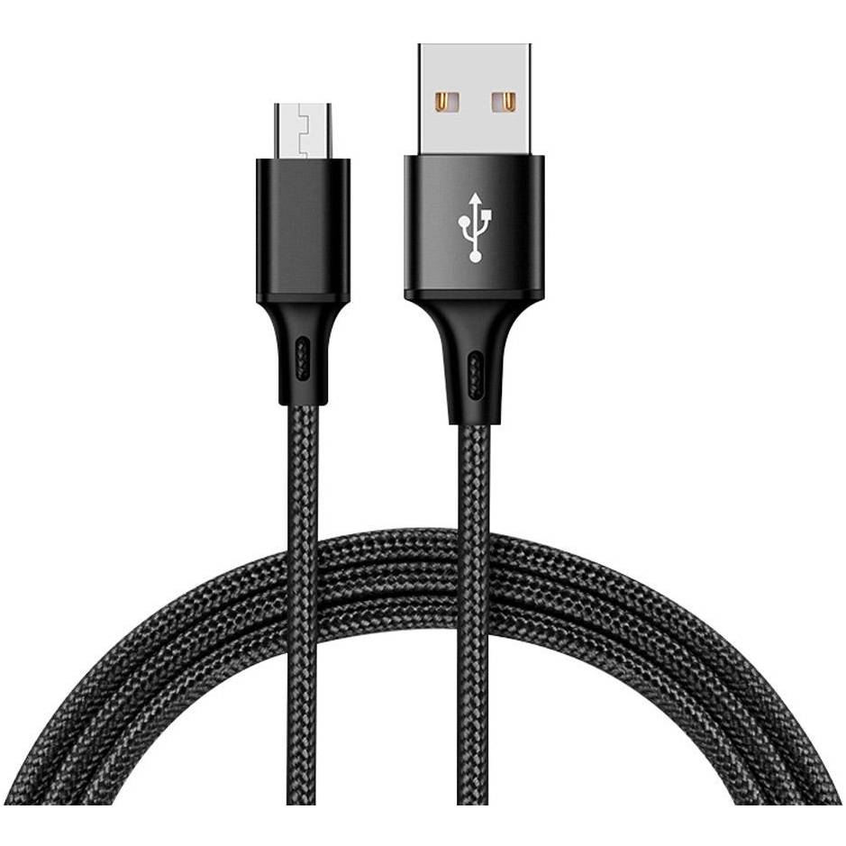 Кабель XO NB143 Braided USB-MicroUSB 1.5A 2m Black (NB143-M2-BK)