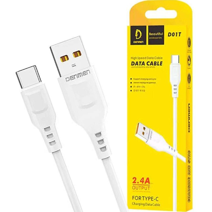 Фото 4 Кабель DENMEN D01T Silicone USB Type-C 1 м White (DM-D01T-WH)