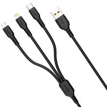 Кабель DENMEN D05E 3-В-1 Lightning/Micro USB/Type-C 1 м Black (DM-D05E-BK)