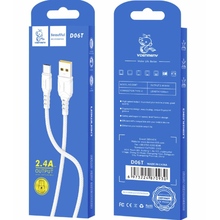 Кабель DENMEN D06T Silicone USB Type-C 1 м White (DM-D06T-WH)