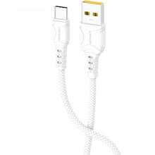 Кабель DENMEN D06T Silicone USB Type-C 1 м White (DM-D06T-WH)